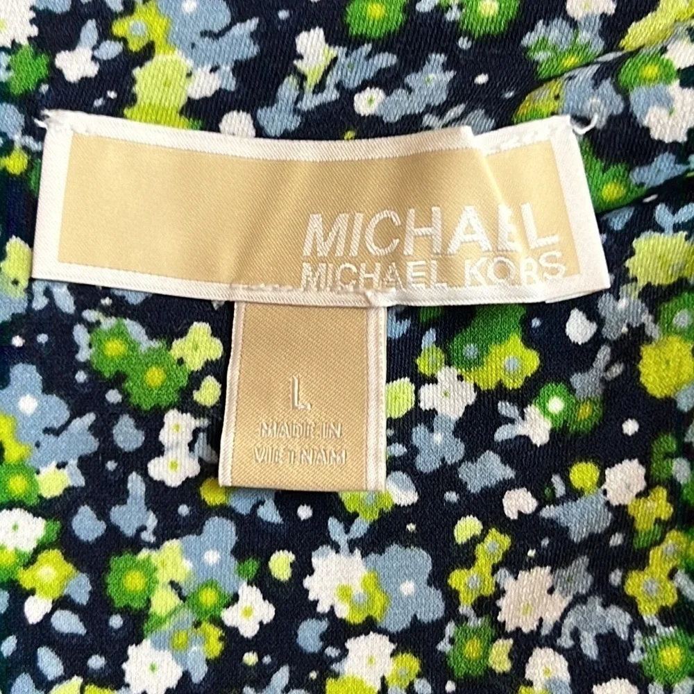 MICHAEL Michael Kors Wild Flower Cascade tiered ruffle Floral Dress SZ L